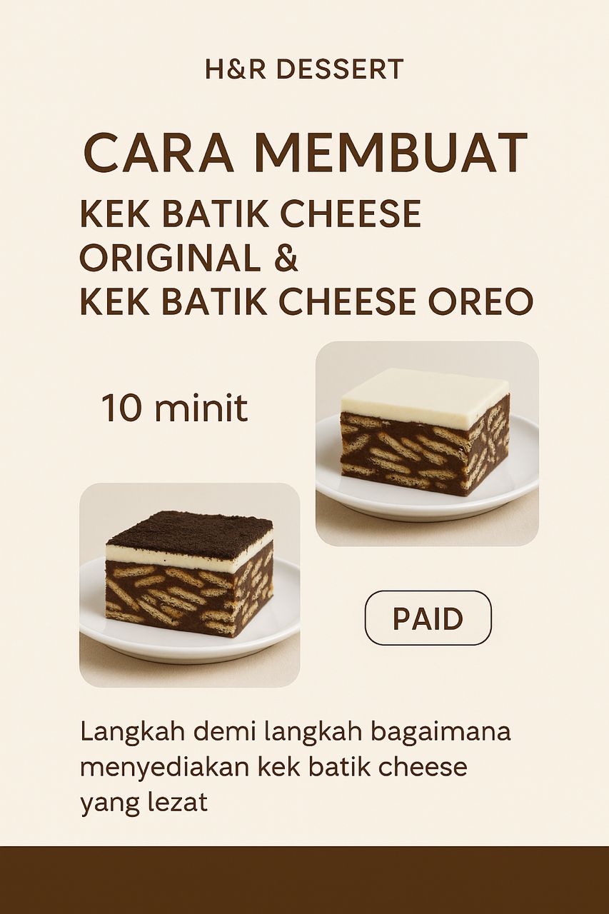 Resepi & Bahan-Bahan Kek Batik Cheese